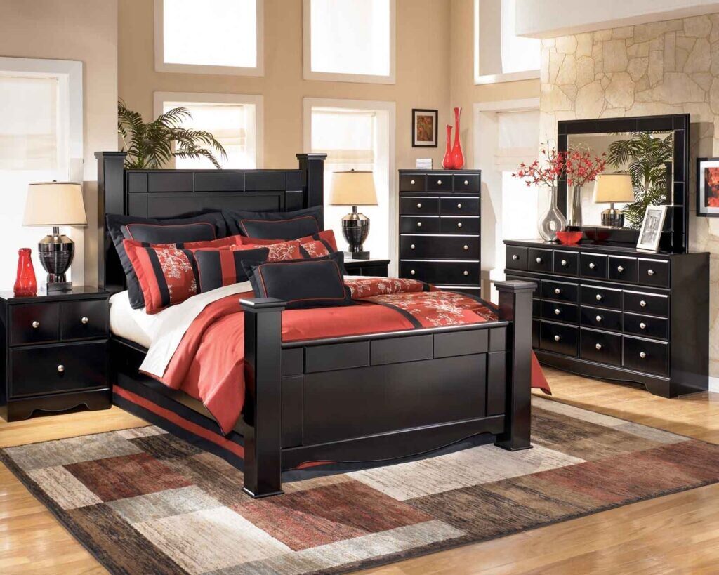 Dark bedroom furniture set by UKB